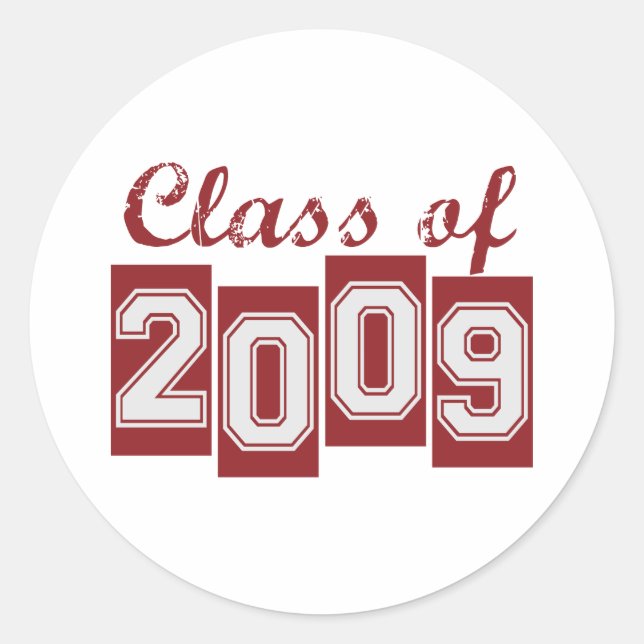 Graduate Class of 2009 Classic Round Sticker (Front)