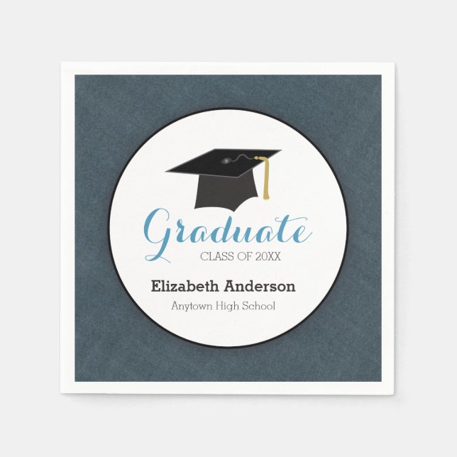 Graduate Class of 2023 Blue Denim Napkins (Front)