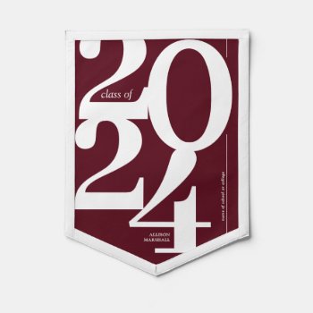 Graduate Class Of 2024 Burgundy Pennant by special_stationery at Zazzle