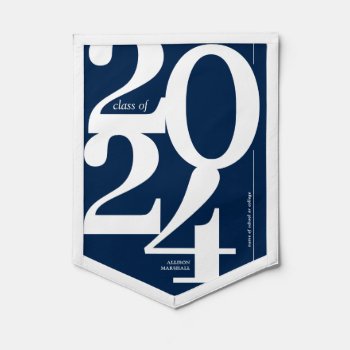 Graduate Class Of 2024 Navy Blue Pennant by special_stationery at Zazzle