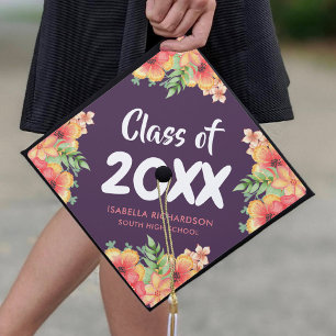 Graduate Class of 2026 Floral Graduation Cap Topper
