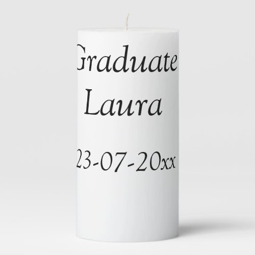 Graduate class of 20xx Congratulate add name date Pillar Candle