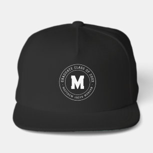 Graduate Class of 20XX Custom Modern Monogram Snap Back Hat