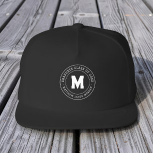 Graduate Class of 20XX Custom Modern Monogram Snap Back Hat