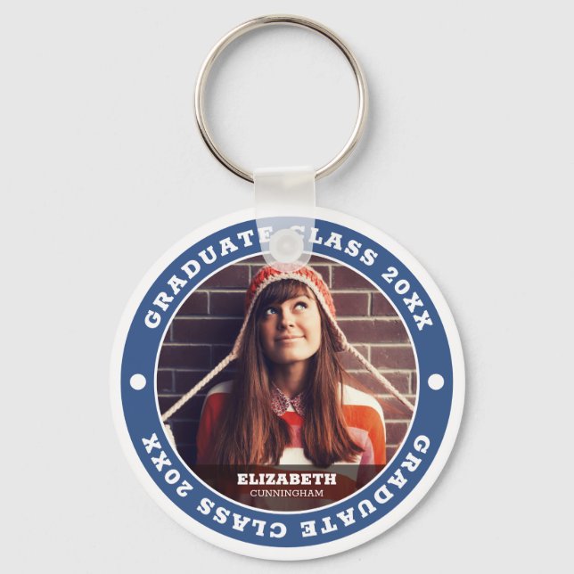Graduate Class of 20XX Graduation Photo Keychain (Front)