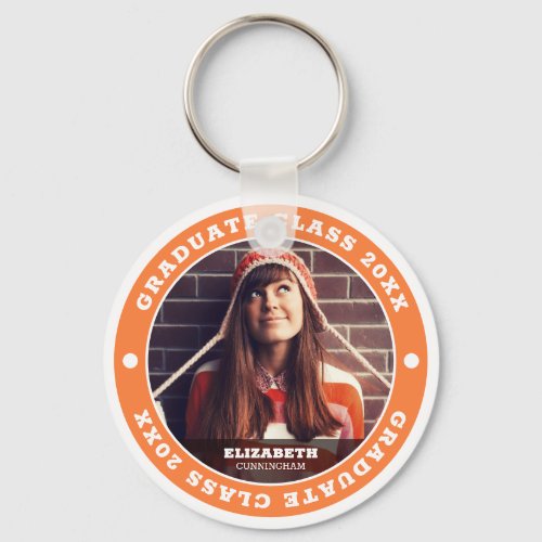 Graduate Class of 20XX Graduation Photo Keychain