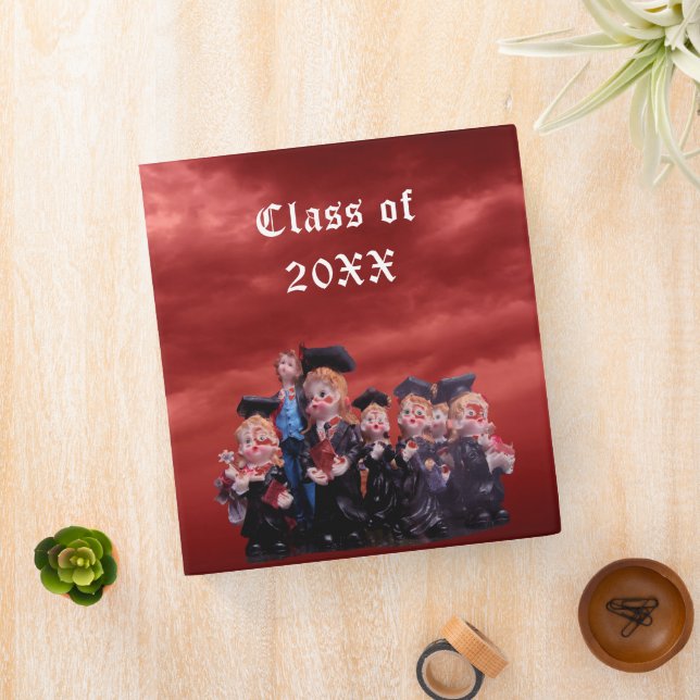 Graduate Class of 20XX Porcelain Figurines Photo 3 Ring Binder (In Situ)