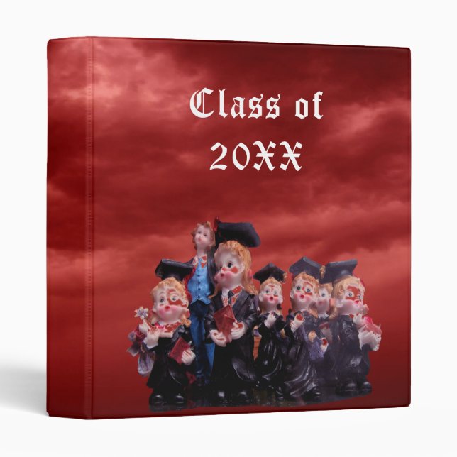 Graduate Class of 20XX Porcelain Figurines Photo 3 Ring Binder (Front/Spine)