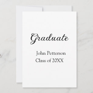 Graduate class of 20XX simple minimal graduation m Invitation