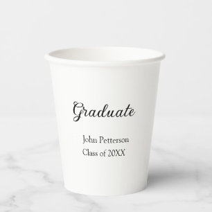 Graduate class of 20XX simple minimal graduation m Paper Cups
