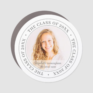 Graduate Class of 20XX Simple Modern Custom Photo Car Magnet