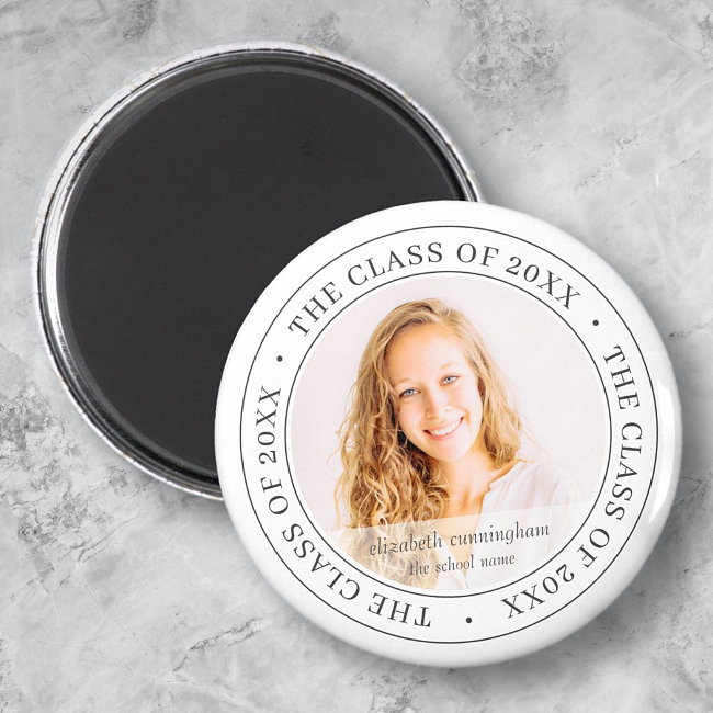 Graduate Class of 20XX Simple Modern Custom Photo Magnet