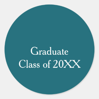 Graduate class of 20XX turquoise congrats yearname Classic Round Sticker