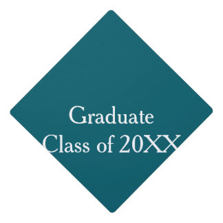 Graduate class of 20XX turquoise congrats yearname Graduation Cap Topper
