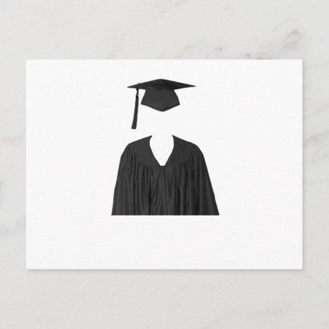 Graduate Class of Cap and Gown Template1 Announcement Postcard (Front)