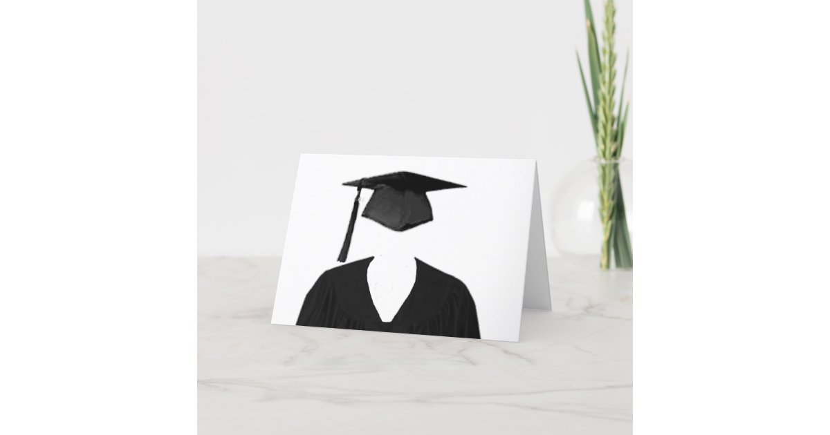 Graduate Class of Cap and Gown Template2 Card | Zazzle