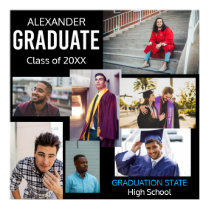 Graduate Class of Custom Photo Collage 5 Poster Graduate Class of Custom Photo Collage 5 Poster