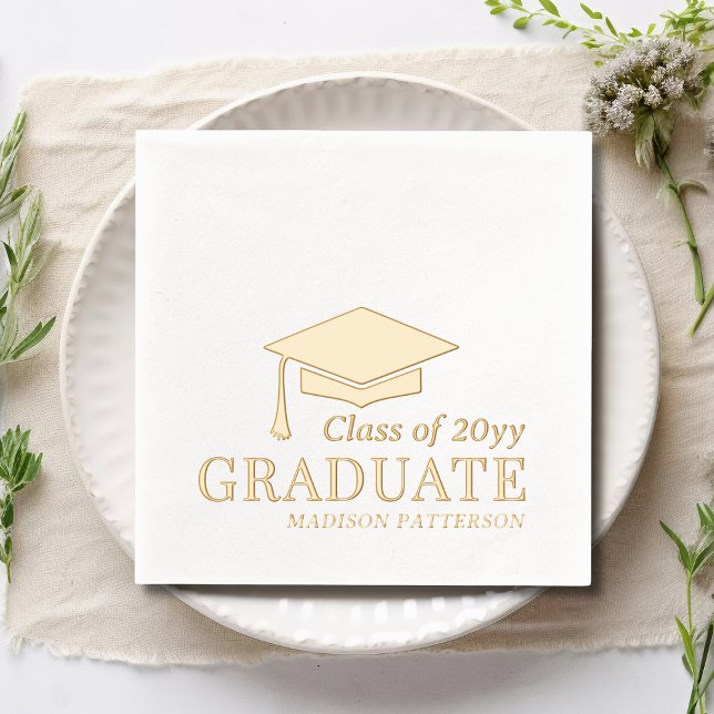 Graduate Class of Personalized Name Graduation Foil Napkins (Creator Uploaded)