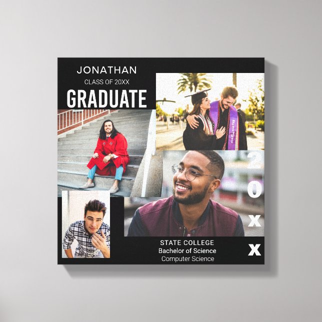 Graduate Class of Photo Collage 2 Canvas Print (Front)
