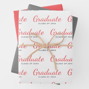 Graduate Class of Simple Modern Graduation Wrapping Paper Sheets