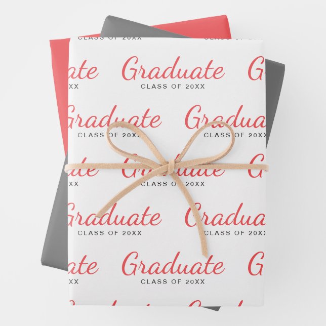 Graduate Class of Simple Modern Graduation Wrapping Paper Sheets (In situ)