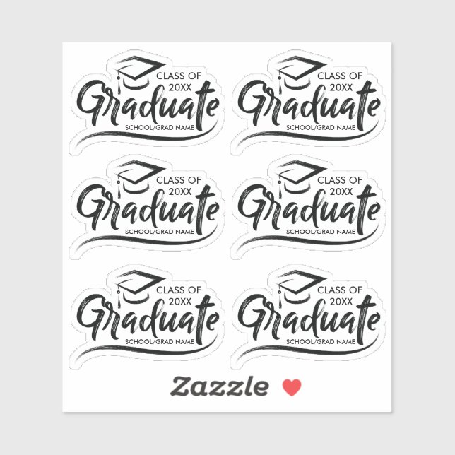 Graduate Class of Year 20XX Custom Graduation Sticker (Sheet)