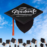 Graduate Class of Year 20XX School Colors Custom Graduation Cap Topper<br><div class="desc">Graduate in style with this custom graduation cap topper - add your class of year,  custom text and change the background color to match your school colors.  Modern and trendy yet simple and classic - the perfect tassel topper for your big day!</div>