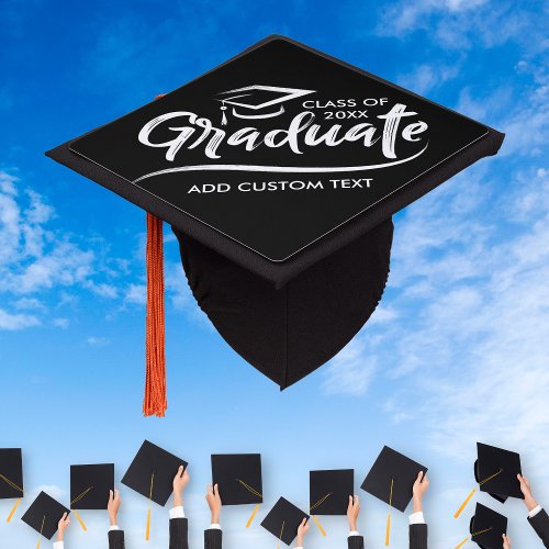 Graduate Class of Year 20XX School Colors Custom Graduation Cap Topper