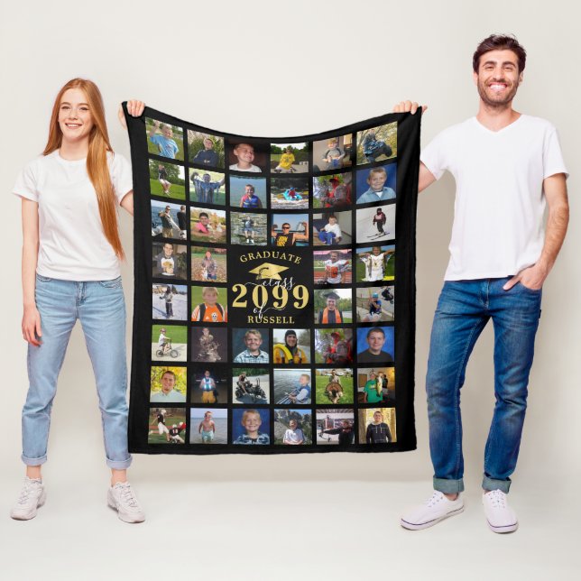 Graduate Class Year 44 Photo Memory Keepsake Fleece Blanket (In Situ)