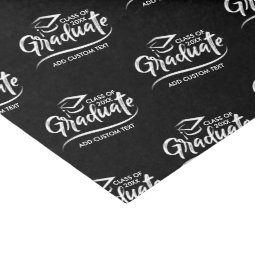 Graduate Class Year Black White Custom Graduation Tissue Paper | Zazzle