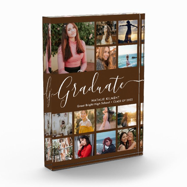 Graduate Collage Graduation Brown Photo Block (Left)