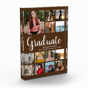 Graduate Collage Graduation Brown Photo Block