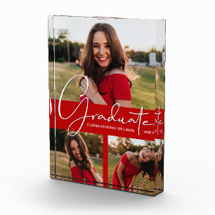 Graduate Collage Graduation Scarlet Announcement Photo Block