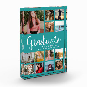 Graduate Collage Graduation Teal Photo Block
