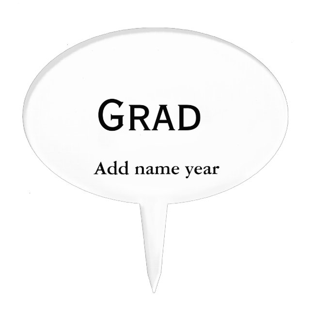 graduate congrats add name class of year cake topper (Front)