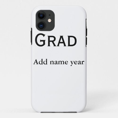 graduate congrats add name class of year iPhone 11 case