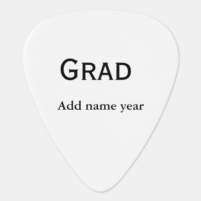 graduate congrats add name class of year guitar pick (Front)