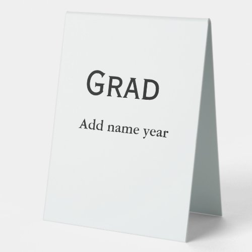 graduate congrats add name class of year table tent sign