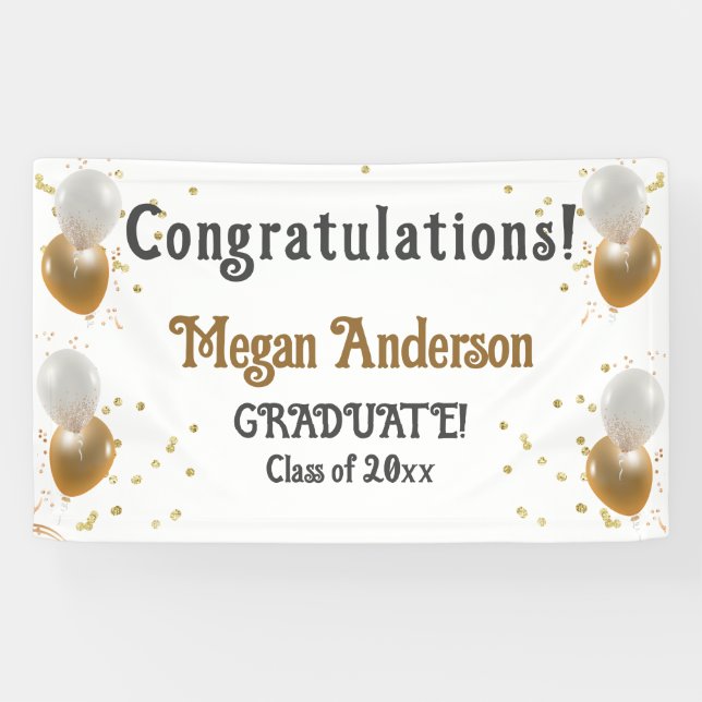 Graduate Congratulations Banner With Name (Horizontal)