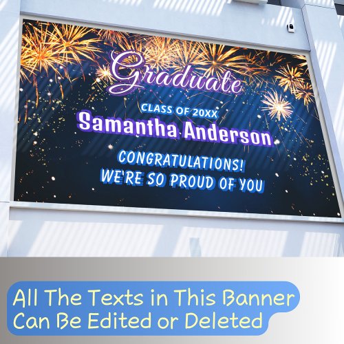 Graduate Congratulations Class of 2024 Fireworks Banner