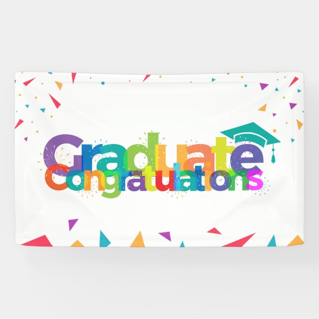 Graduate Congratulations - Colorful Graduation Banner (Horizontal)