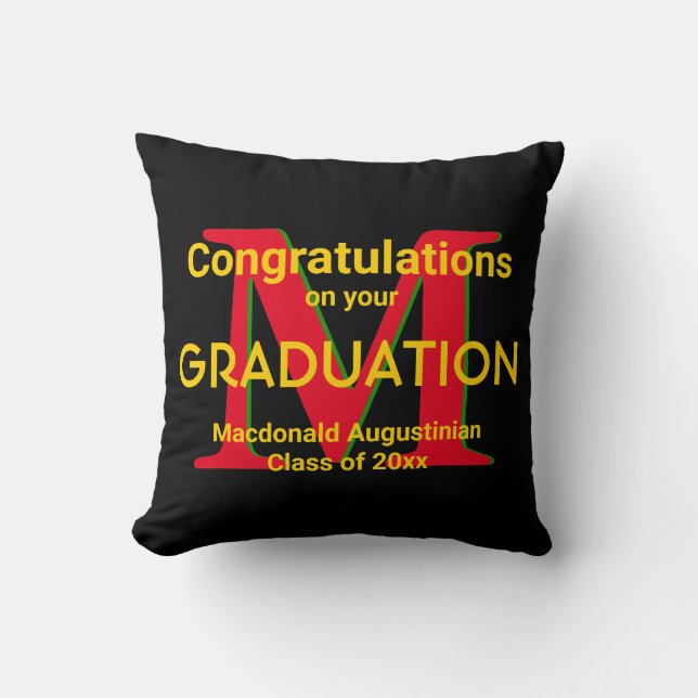 Graduate CONGRATULATIONS Custom Graduation Throw Pillow (Front)