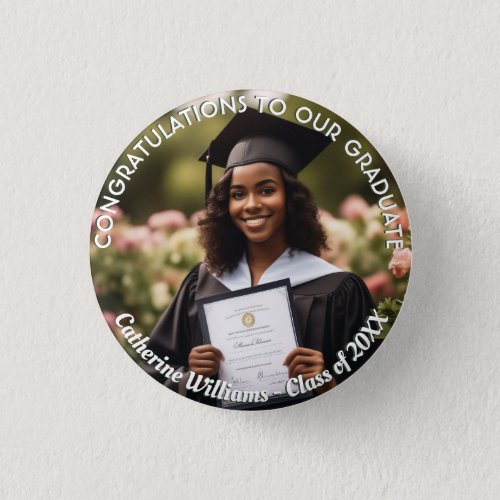 Graduate Congratulations Custom Photo Graduation Button