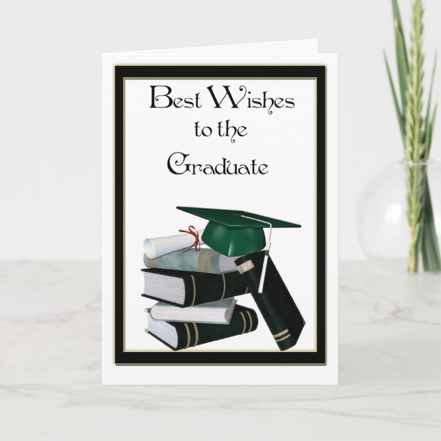 Graduate Congratulations Green Cap Card (Front)