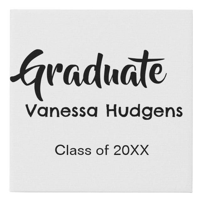 Graduate congratulations name date year class univ faux canvas print (Front)