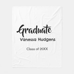 Graduate congratulations name date year class univ fleece blanket