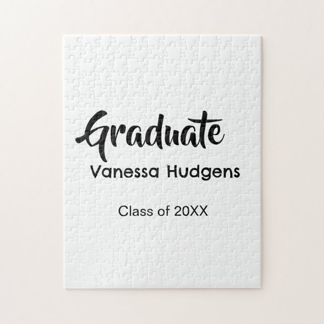 Graduate congratulations name date year class univ jigsaw puzzle (Vertical)