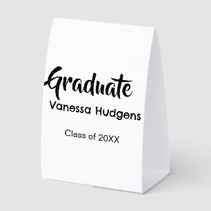Graduate congratulations name date year class univ paper table tent