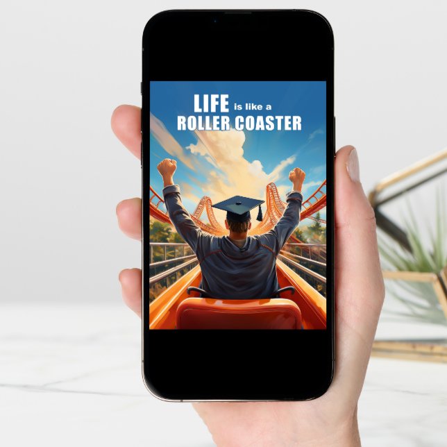 Graduate Congratulations Rollercoaster Funny Theme Card (Front Digital)