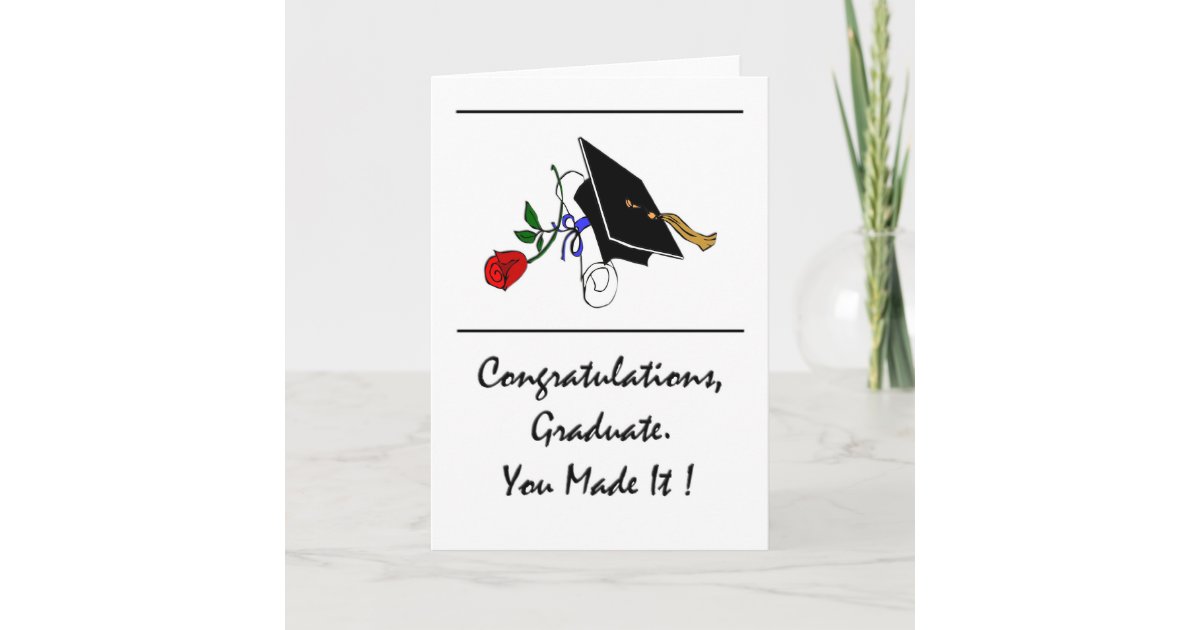 Congratulations Scroll Robe graduate congratulations scroll and rose card | Zazzle